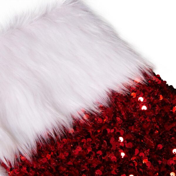 Glitzhome 21 in. H Polyester Sequin Christmas Stocking (set of 2)