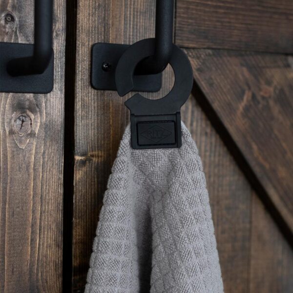 RITZ Hook and Hang Gray Woven Cotton Kitchen Towel (Set of 2)
