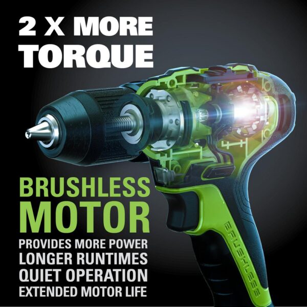Greenworks 24-Volt Cordless Battery Brushless Impact Driver, 2 Batteries and Charger Included ID24L1520