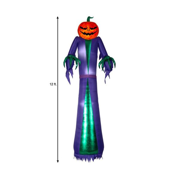 Gemmy 12 ft. H. Halloween Airblown Projection Inflatable Fire and Ice Jack O Reaper Halloween Inflatable