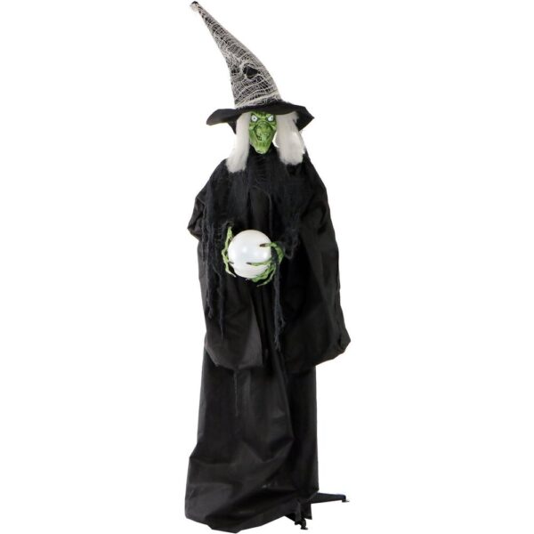 Haunted Hill Farm 6.5 ft. Animatronic Wicked Witch Halloween Prop