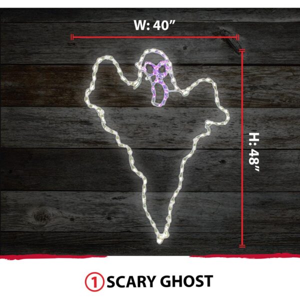 Haunted Hill Farm 48 in. x 40 in. Scary Ghost Indoor/Outdoor LED Halloween Window Light