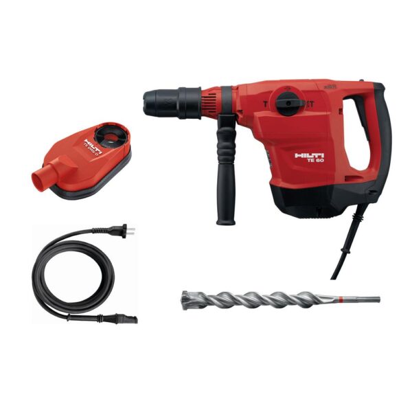Hilti 120-Volt 13 Amp Corded 1-9/16 in. SDS-Max TE 60-AVR Rotary Hammer, Dust Removal System Kit, Cord and TE-YX Drill Bit