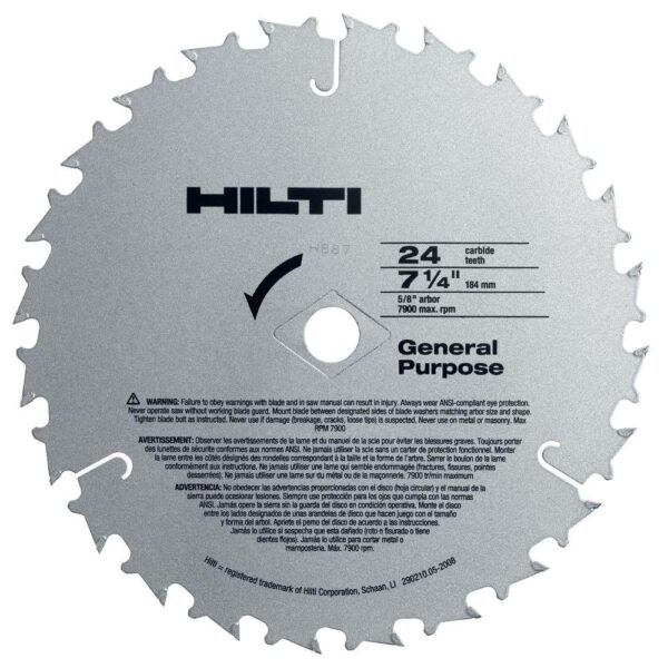 Hilti W-CSC 7-1/4 in. x 24-Teeth General Purpose Circular Saw Blades Contractor's (50-Pack)