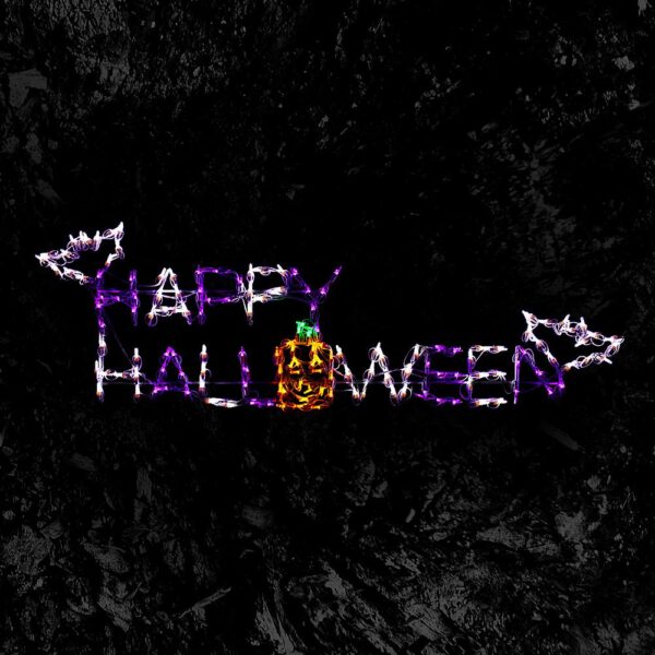 HOLIDYNAMICS HOLIDAY LIGHTING SOLUTIONS Holidynamics, Halloween Yard Decoration 57 in. LED Happy Halloween Sign