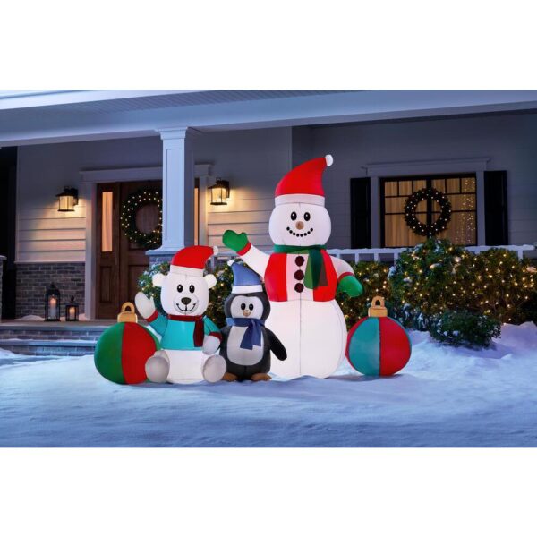 Home Accents Holiday 6.5 ft LED Inflatable Snowman and Friends