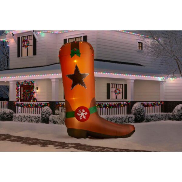 Home Accents Holiday 11 ft Giant-Sized LED Inflatable Cowboy Boot