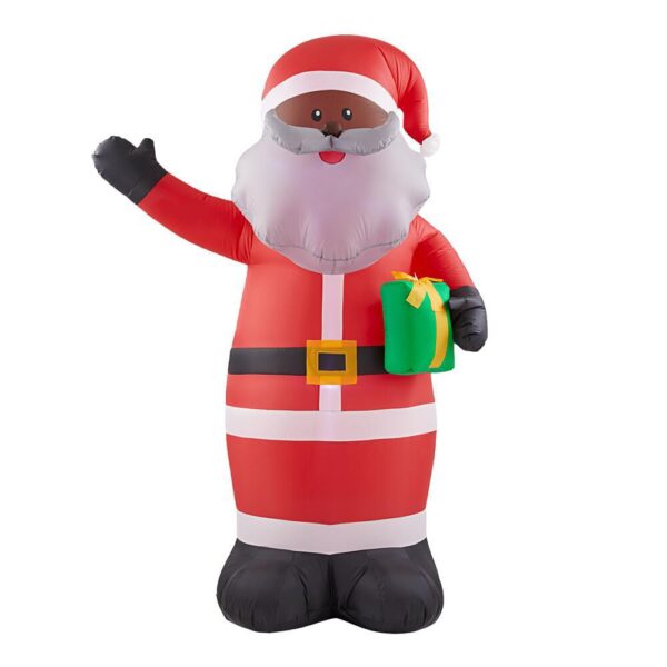 Home Accents Holiday 6.5 ft. LED Outdoor Inflatable Black Santa