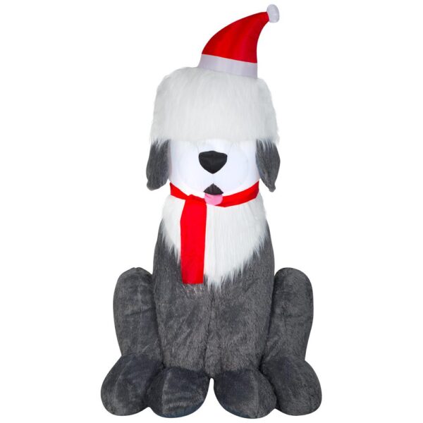 Home Accents Holiday 7 ft. Inflatable Fuzzy Plush Sheep Dog