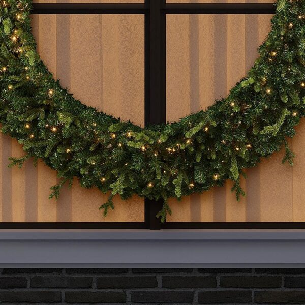 Home Accents Holiday 60 in. Jackson Prelit Artificial Wreath with 300-Low Voltage LED Micro Dot Lights