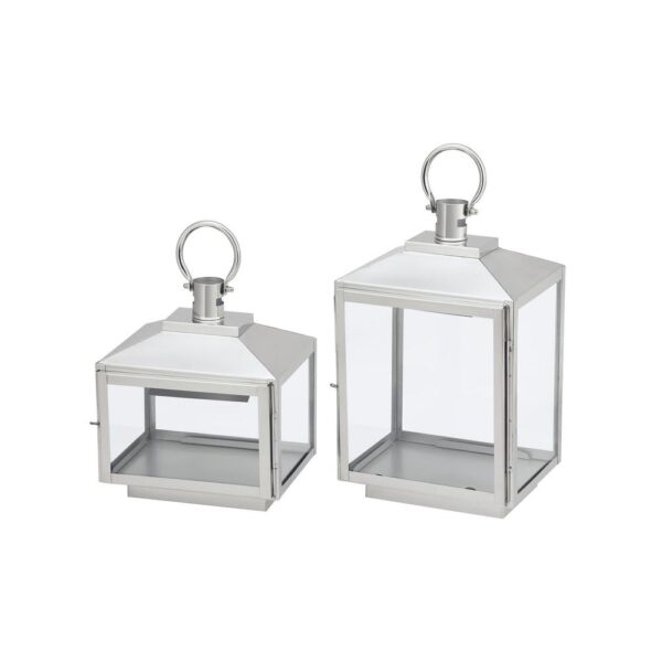 Home Decorators Collection Home Decorators Collection Silver Stainless Steel Candle Hanging or Tabletop Lantern (Set of 2)