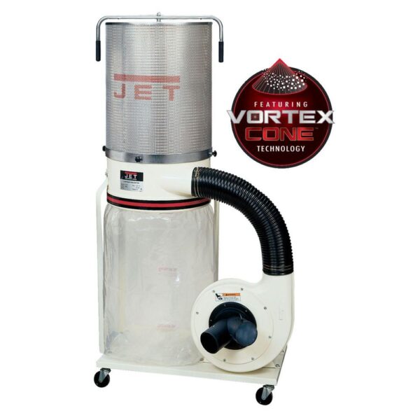 Jet 2 HP 1200 CFM 4 or 6 in. Dust Collector with Vortex Cone and 2-Micron Canister Kit, 230-Volt, DC-1200VX-CK1