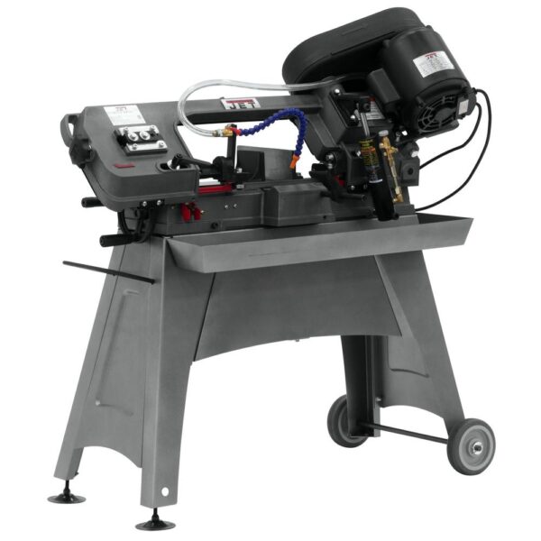 Jet 1/2 HP 5 in. x 8 in. Wet Metalworking Horizontal Band Saw with Rolling Stand, 3-Speed, 115-Volt, J-3230