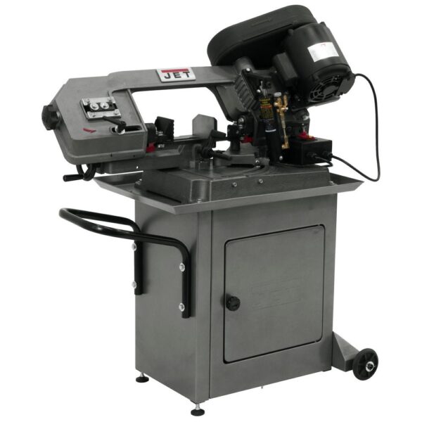 Jet 1/2 HP 5 in. x 6 in. Mitering Metalworking Horizontal Band Saw with Closed Stand, 3-Speed, 115/230-Volt, HBS-56S