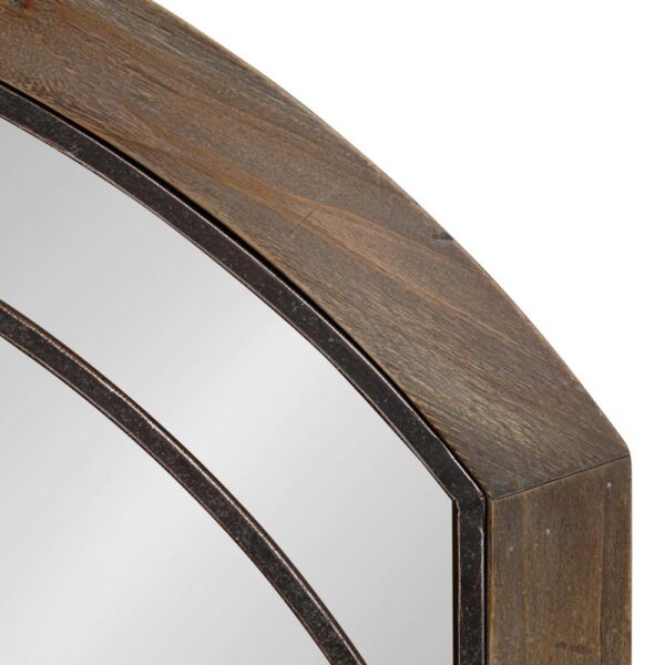 Kate and Laurel Medium Arch Rustic Brown American Colonial Mirror (24 in. H x 36 in. W)