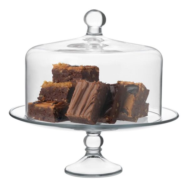 Libbey Selene 2-piece Clear Glass Cake Stand with Dome