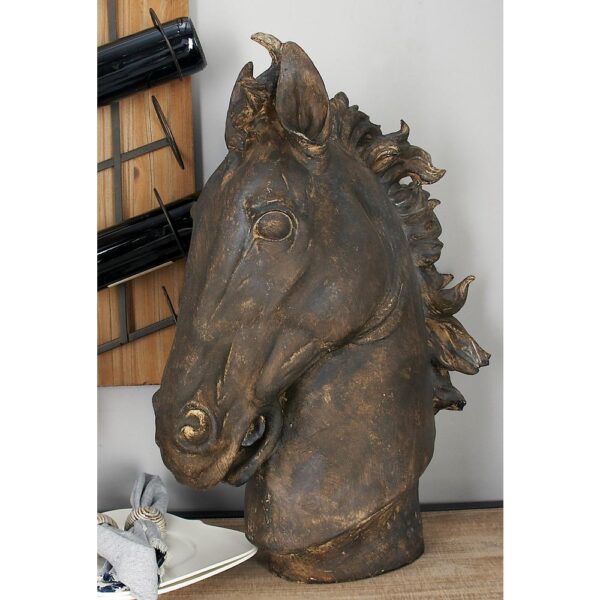 LITTON LANE Polystone Horse Head Sculpture