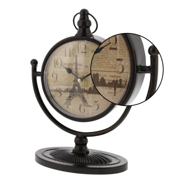 LITTON LANE 12 in. x 4 in. Round-shaped Iron Table Clock (4-Pack)