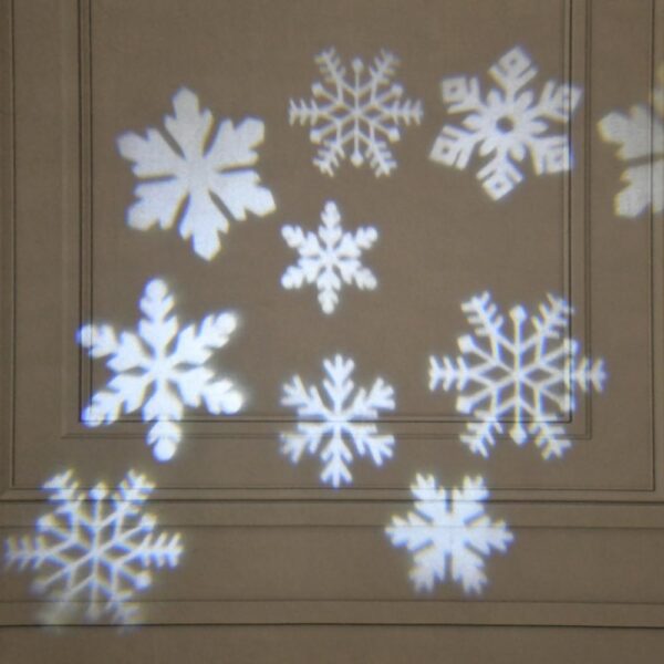 LUMABASE 1-Light LED White Snowflakes Projector Light