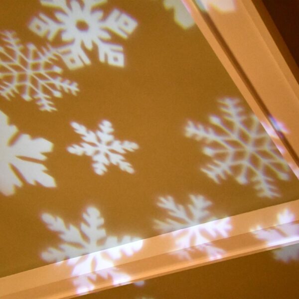 LUMABASE 1-Light LED White Snowflakes Projector Light
