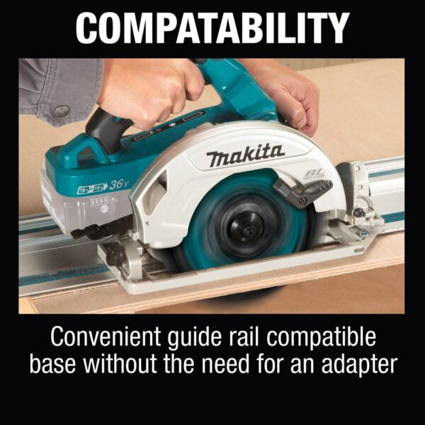 Makita 18-Volt X2 LXT Lithium-Ion (36-Volt) 7-1/4 in. Brushless Cordless Circular Saw Guide Rail Compatible Base (Tool-Only)