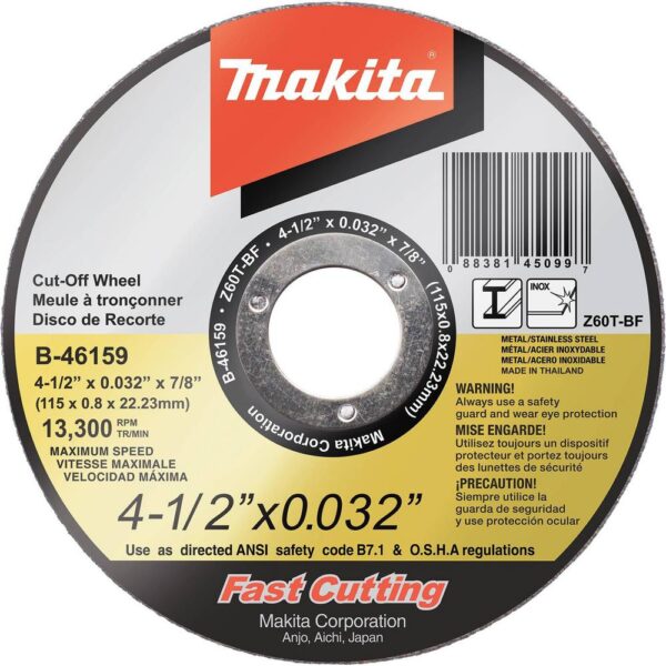 Makita 4-1/2 in. x 0.032 in. x 7/8 in. Ultra Thin Stainless Cut-Off Wheel (25-Pack)