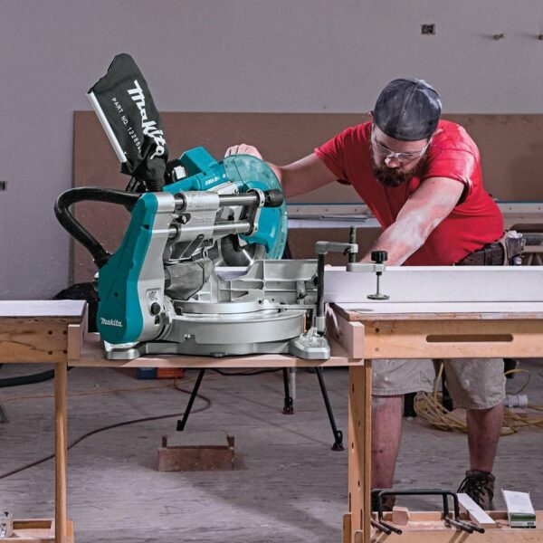 Makita 18-Volt 5.0Ah X2 LXT Lithium-Ion (36V) Brushless Cordless 10 in. Dual-Bevel Sliding Compound Miter Saw with Laser Kit