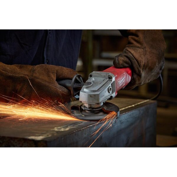 Milwaukee 4-1/2 in. Small Angle Grinder with Shroud Paddle With Lock-On