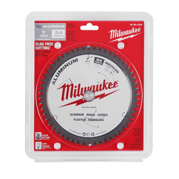 Milwaukee 7 in. x 54 Carbide Teeth Aluminum Cutting Circular Saw Blade