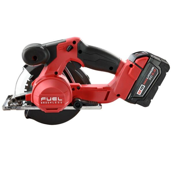 Milwaukee M18 FUEL 18-Volt Lithium-Ion Brushless Cordless Metal Cutting 5-3/8 in. Circular Saw Kit w/ Two 5.0Ah Batteries, Charger