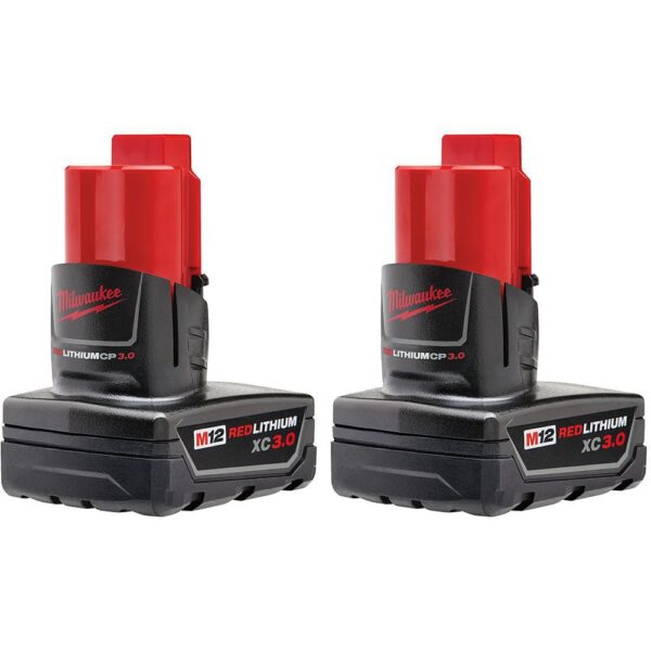 Milwaukee M12 FUEL 12-Volt Lithium-Ion Brushless Cordless 3/8 in. Ratchet &1/4 in. Impact Wrench with two 3.0 Ah Batteries