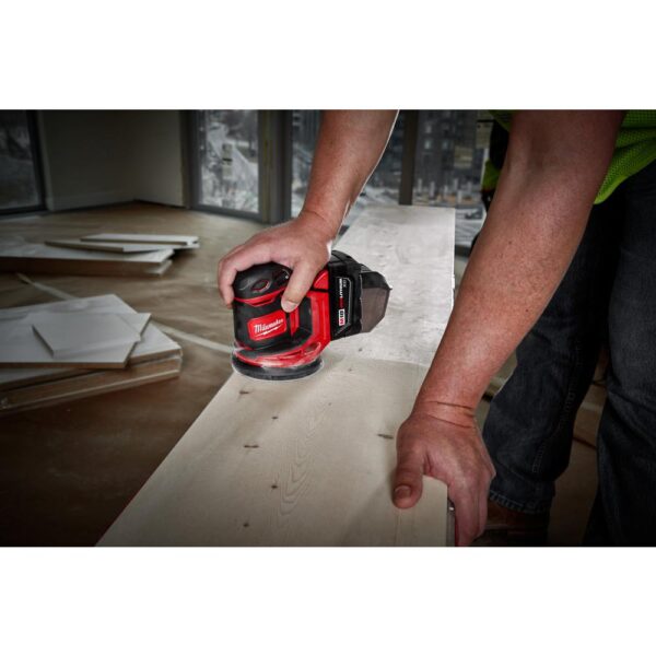 Milwaukee M18 18-Volt Lithium-Ion Cordless 5 in. Random Orbit Sander with M18 Starter Kit (1) 5.0Ah Battery and Charger