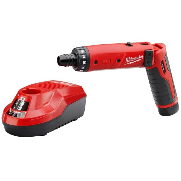 Milwaukee M4 4-Volt Lithium-Ion Cordless 1/4 in. Hex Screwdriver 1-Battery Kit