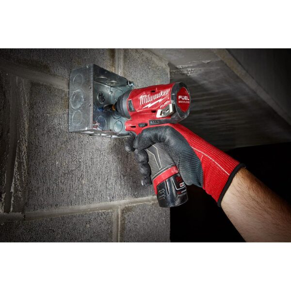 Milwaukee M12 FUEL 12-Volt Lithium-Ion Brushless Cordless 1/4 in. Hex Impact Driver/Bandsaw Combo Kit W/(1)2.0Ah Battery & Charger