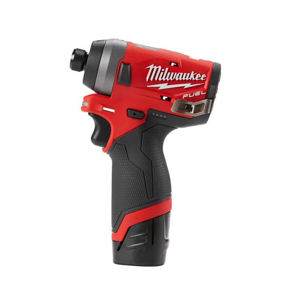 Milwaukee M12 FUEL 12-Volt Lithium-Ion Brushless Cordless 1/4 in. Hex Impact Driver Kit with Free M12 LED Flood Light
