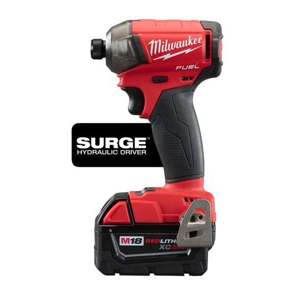 Milwaukee M18 FUEL SURGE 18-Volt Lithium-Ion Brushless Cordless 1/4 in. Hex Impact Driver Compact Kit with Two 5.0 Ah Batteries