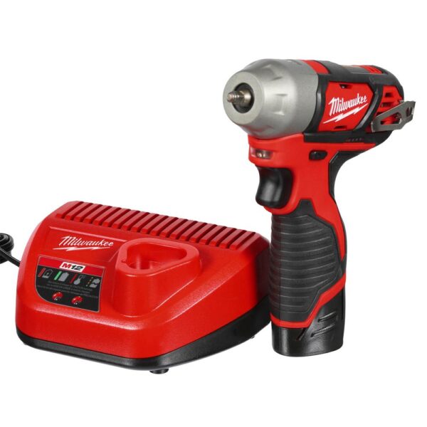Milwaukee M12 12-Volt Lithium-Ion Cordless 1/4 in. Impact Wrench Kit W/ (2) 1.5Ah Batteries, Charger & Hard Case