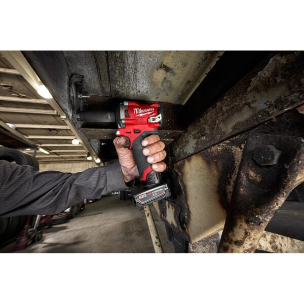 Milwaukee M12 FUEL 12-Volt Lithium-Ion Brushless Cordless Stubby 1/2 in. Impact Wrench Kit with One 4.0 and One 2.0Ah Batteries