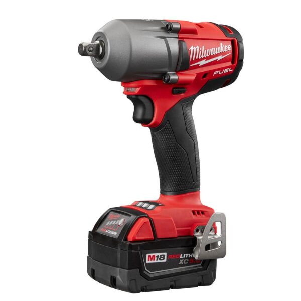 Milwaukee M18 FUEL 18-Volt Lithium-Ion Brushless 1/2 in. Mid Torque Impact Wrench With Pin Detent Kit with Socket Set (9-Piece)