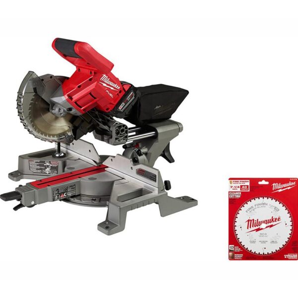 Milwaukee M18 FUEL 18-Volt Lithium-Ion Brushless Cordless 7-1/4 in. Dual Bevel Sliding Compound Miter Saw Kit with Extra Blade