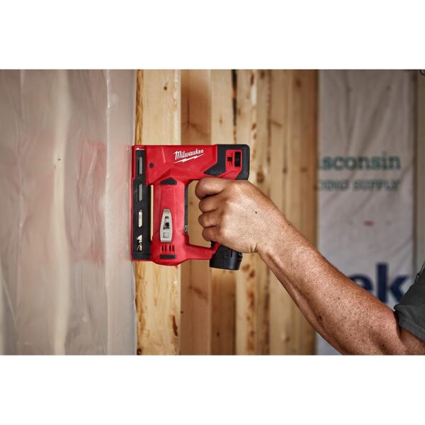 Milwaukee M12 12-Volt Lithium-Ion Cordless 3/8 in. Crown Stapler and Multi-Tool Combo Kit with (1) 2.0Ah Battery and Charger