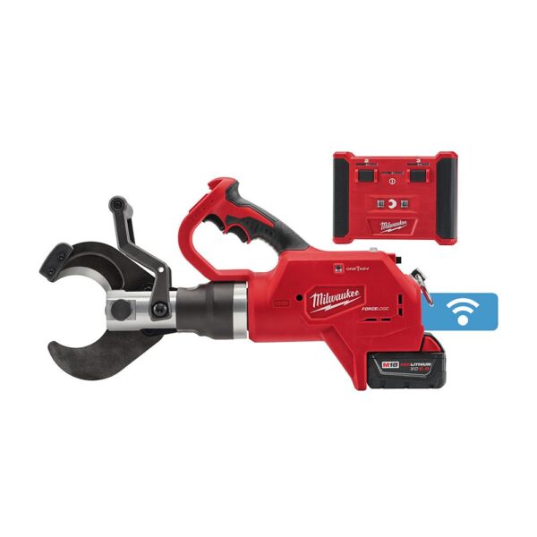 Milwaukee M18 18-Volt Lithium-Ion Cordless FORCE LOGIC 3 in. Underground Cable Cutter w/Wireless Remote Kit W/ (1) 5.0Ah Battery