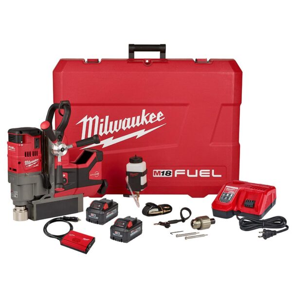 Milwaukee M18 FUEL 18-Volt Lithium-Ion Brushless Cordless 1-1/2 in. Lineman Magnetic Drill High Demand Kit W/(2) 8.0Ah Batteries