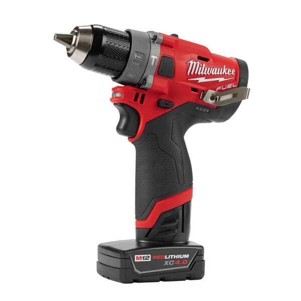 Milwaukee M12 FUEL 12-Volt Lithium-Ion Brushless Cordless Hammer Drill and Impact Driver Combo Kit with 2 Batteries & Bag (2-Tool)