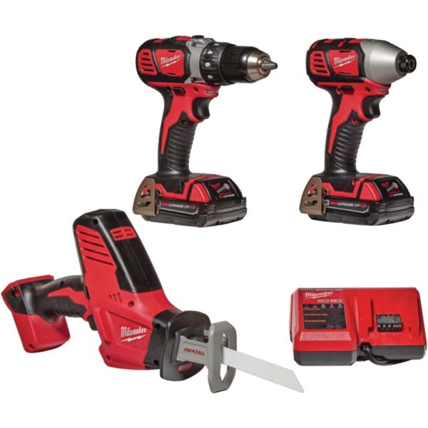 Milwaukee M18 18-Volt Lithium-Ion Cordless Drill Driver/Impact Driver and HACKZALL Combo Kit (3-Tool) with Two 1.5 Ah Batteries