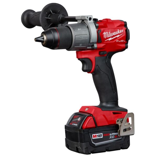 Milwaukee M18 FUEL 18-Volt Lithium-Ion Brushless Cordless Hammer Drill and Impact Driver Combo Kit (2-Tool) W/ Free 5.0Ah Battery
