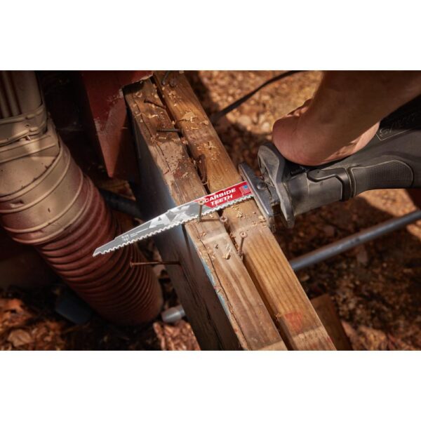 Milwaukee 12 in. 5 TPI AX Carbide Teeth Demo Nail Embedded Wood Cutting SAWZALL Reciprocating Saw Blade (1-Pack)