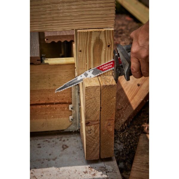 Milwaukee 12 in. 5 TPI AX Carbide Teeth Demo Nail Embedded Wood Cutting SAWZALL Reciprocating Saw Blade (1-Pack)