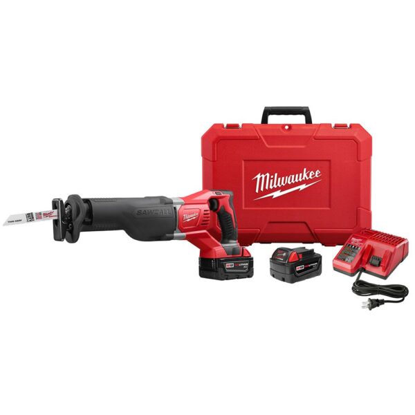 Milwaukee M18 18-Volt Lithium-Ion Cordless SAWZALL Reciprocating Saw W/(2) 3.0Ah Batteries, Charger, Hard Case