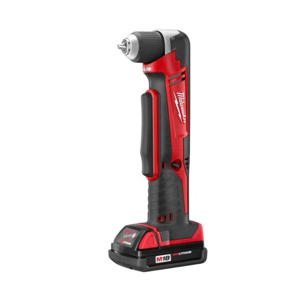 Milwaukee M18 18-Volt Lithium-Ion Cordless 3/8 in. Right Angle Drill Kit W/(1) 1.5Ah Batteries, Charger, Hard Case